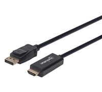 Manhattan Cavo DisplayPort 1.2 a HDMI 153201 – 4K@60Hz, 1,8 m, Maschio-Maschio, Nero