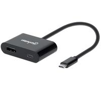 Manhattan 153447 Adattatore Convertitore USB-C™ M a DisplayPort F con Power Delivery Nero