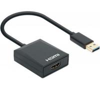 Manhattan Adattatore 153690 USB-A > HDMI 1080p, nero, 15 cm
