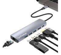Manhattan 153959 Docking Station USB-C™ PD 6-in-1 4K Hub Multiporta Silver