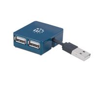 Manhattan 160605 hub di interfaccia USB 3.2 Gen 1 [3.1 Gen 1] Type-A 480 Mbit/s Nero (USB-A 4-PORT MICRO HUB USB 2.0- - BUS POW
