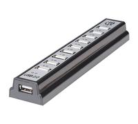 Manhattan 161572 hub di interfaccia USB 2.0 480 Mbit/s Nero Argento