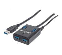 Manhattan 162302 hub di interfaccia USB 3.2 Gen 1 (3.1 Gen 1) Type-A 5000 Mbit/s Nero
