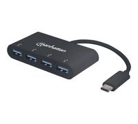 Manhattan 162746 USB-C Dock/Hub, Ports (x4): USB-A (x4) 4 Porte Hub USB con sp