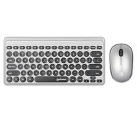 Manhattan Set Combo Mini Tastiera Slim e Mouse MWK4095 1200 DPI USB Wireless Nero/Argento