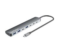 Manhattan 181167 replicatore di porte e docking station per laptop Cablato USB 3.2 Gen 2 [3.1 Gen 2] Type-C Grigio (USB-C DOCK/HUB 7-PORT- - USB-A[X3]/USB-C[X4]/PD100)