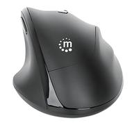 MANHATTAN 190237 - Mouse, wireless, ergonomico, USB-A/USB-C, nero
