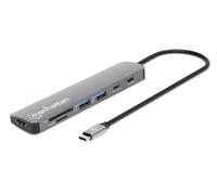 Manhattan 190442 replicatore di porte e docking station per laptop Cablato USB 3.2 Gen 1 [3.1 Gen 1] Type-C Grigio (Manhattan 190442 dockingstation Lednin)