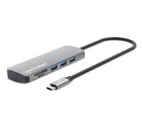 Manhattan Replicatore di porte e Docking Station 190459 – USB 3.2 Gen 1 Type-C Cablato Grigio