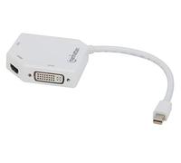 Manhattan 207362 - Adattatore Mini DisplayPort 3 in 1 4 K da Mini DisplayPort maschio a HDMI/DVI/VGA femmina passivo/attivo bianco
