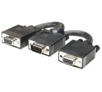 Manhattan 304559 cavo VGA 0,015 m VGA [D-Sub] 2 x VGA [D-Sub] Nero (SVGA Y CABLE 15CM- - MALE/2X FEMALE BLACK POLYBAG)