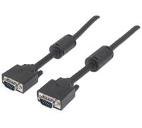 Manhattan 317733 cavo VGA 3 m VGA [D-Sub] Nero (SVGA FERRITE MONITOR CABLE 3M - -MALE/MALE BLACK POLYBAG)