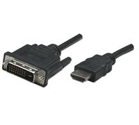 Manhattan 322782 cavo e adattatore video 1 m HDMI tipo A (Standard) DVI-D Nero