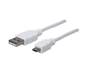 Manhattan 323987 cavo USB 1 m USB 2.0 USB A Micro-USB B Bianco NEW