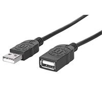 Manhattan 338653 Cavo USB (USB A, USB A, maschio / femmina, 480 Mbit / s), Nero, 1,8 m
