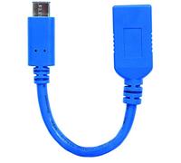 Manhattan 353540 0.15m USB C USB A Male Female Blue USB Cable - USB Cables (0.15 m, USB C, USB A, 3.0 (3.1 Gen 1), Male/Female, Blue)