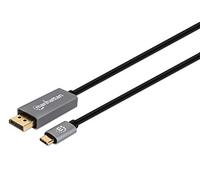 Manhattan 354844 cavo e adattatore video 2 m USB tipo-C DisplayPort Nero, Argento