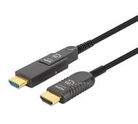 Manhattan 355513 Cavo HDMI Attivo in Fibra Ottica con Connettore Staccabile 20m Nero