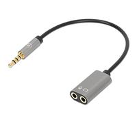 Manhattan Cavo adattatore per cuffie 356107 – jack 3,5 mm a 2 prese, 0,2 m – Nero
