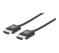 Manhattan 394376 HDMI Cavo Spina HDMI-A, Spina HDMI-A 3.00 m Nero UHD 4K;, Can