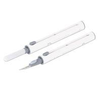 Manhattan 425582 - Penna di pulizia per auricolari 3 in 1, detergente per AirPods, gadget portatile, kit di pulizia per iPhone, cuffie wireless, auricolari Bluetooth e custodie di ricarica, bianco