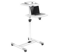 MANHATTAN 461726 Supporto di Carrello per Proiettori e Laptops, Due vassoi per dispositivi Fino a 10 kg Ogni Una, inclinazione di - / + 35°, Giro a 360°, Altezza Regolabile