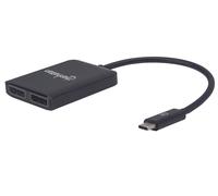 Manhattan Adattatore Convertitore USB-C™ a 2x DisplayPort Hub MST