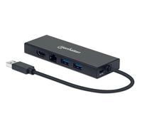 Manhattan Adattatore SuperSpeed USB Multiporta Doppio Monitor