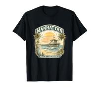 Manhattan Beach CA Design Minimalista costiero California Maglietta