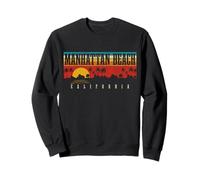 Manhattan Beach California CA Vintage Tramonto retrò Vacanza Felpa