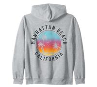 Manhattan Beach California retrò Vintage Surf Felpa con Cappuccio