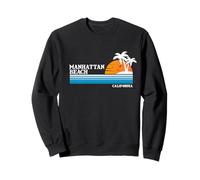 Manhattan Beach Vacanza tropicale Vintage 80s Style Tramonto Felpa