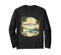 Manhattan Beachs California Ocean Design Spiaggia costiera Maglia a Manica