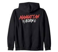 Manhattan Born New York Tee Urban Splash Style Donna Uomo Felpa con Cappuccio