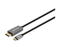 Manhattan 354844 cavo e adattatore video 2 m USB tipo-C DisplayPort Nero, Argento