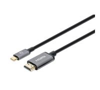 Manhattan 153591 cavo e adattatore video 1 m HDMI tipo A (Standard) USB tipo-C Nero, Grigio