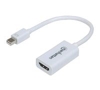 Manhattan - Cavo adattatore mini DisplayPort a HDMI, 1080p, 17 cm, maschio a femmina, 10,8 Gbps, passivo, bianco, blister