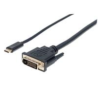 Manhattan Cavo Adattatore USB-C™ Maschio a DVI Maschio 2m Nero