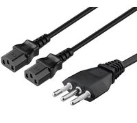Manhattan Cavo alimentazione 2 C13 (F) a italiana 1,8 mt nero