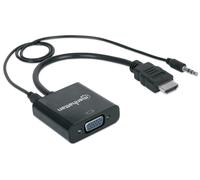 Manhattan Cavo Convertitore da HDMI a VGA con Audio e MicroUsb 30cm Nero