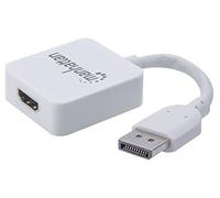 Manhattan Cavo da HDMI a DisplayPort, 4K@30Hz, 11cm, Femmina a Maschio, 10.2 Gbps, Bianco, Blister