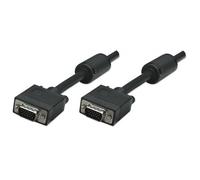 MANHATTAN SVGA Monitor Cable with Ferrite, HD15/HD15-Male, 10m, Bla... NUOVO
