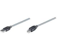 Manhattan Cavo USB 2.0, 11 m, A-plug / B-plug, Argento