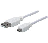Manhattan Cavo USB 2.0 A maschio/Micro B maschio 0,3 metri Bianco