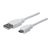 Manhattan Cavo USB 2.0 A maschio/Micro B maschio 1m Bianco