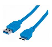 Manhattan Cavo USB 3.2 Gen 1 SuperSpeed A/Micro B M/M 1 m Blu in Blister