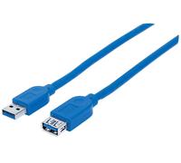 Manhattan Cavo USB Blu Blau 2 m Blau Cavo di prolunga 3.0, spina A/presa A 2 m b