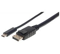 Manhattan Cavo USB-C a DisplayPort, 4K@60Hz, 1m, Maschio a Maschio, Nero, Garanzia di tre anni, Polybag