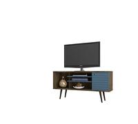 Manhattan Comfort 200AMC93 Liberty 53.14 Supporto TV in Legno, Marrone Rustico/Aqua, Small