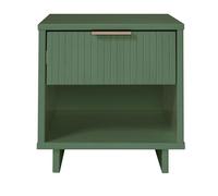 Manhattan Comfort Granville - Comodino moderno 1.0 con 1 cassetto allungabile, design con linee a coste testurizzate con accenti dorati, comodino o tavolino per camera da letto o soggiorno, set da 1